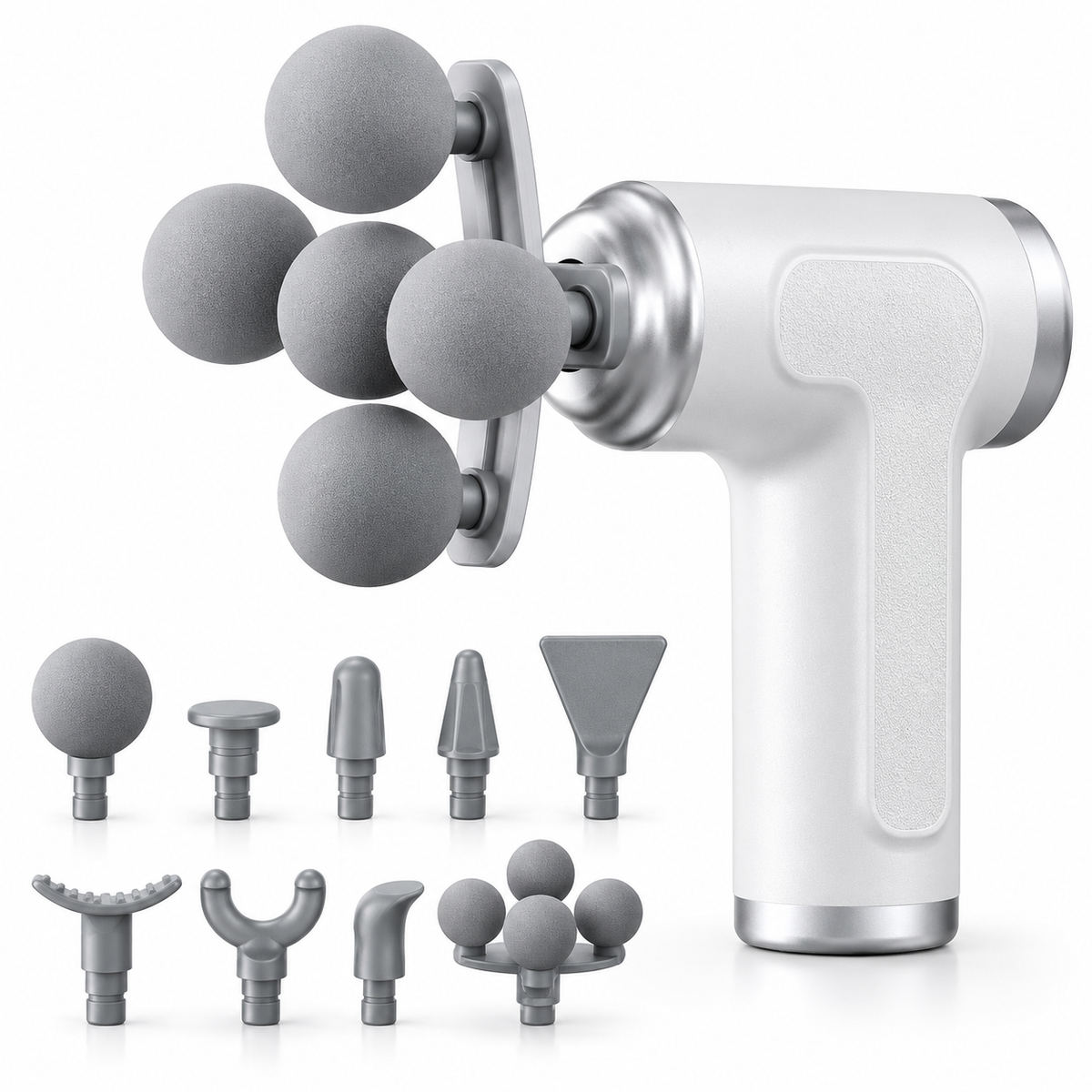 Deep Tissue Fascia Massage Gun with 9 Interchangeable Heads