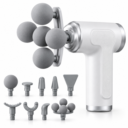 Deep Tissue Fascia Massage Gun with 9 Interchangeable Heads