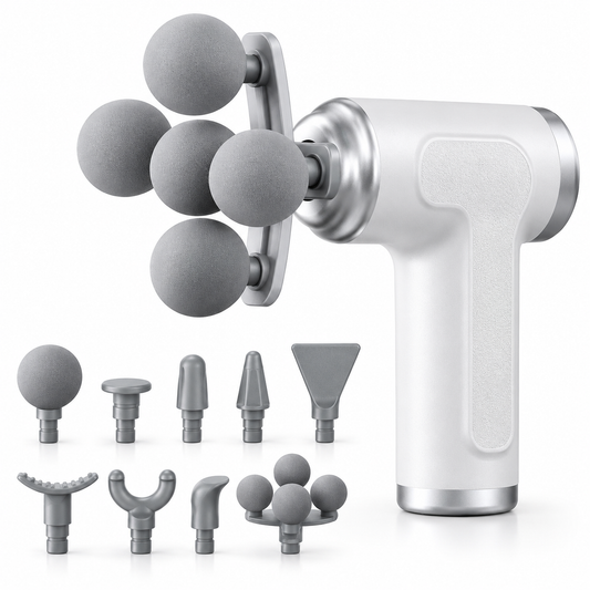 Deep Tissue Fascia Massage Gun with 9 Interchangeable Heads