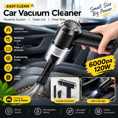 3-in-1 Wireless Car Vacuum | Portable Air Duster & Sealer