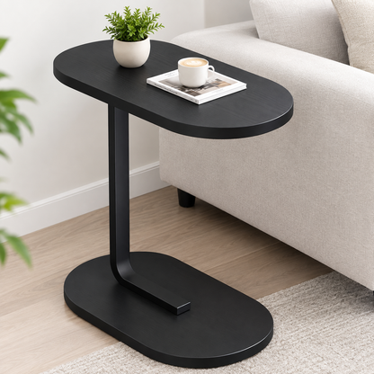 Modern C-Shaped Side Table & Laptop Desk